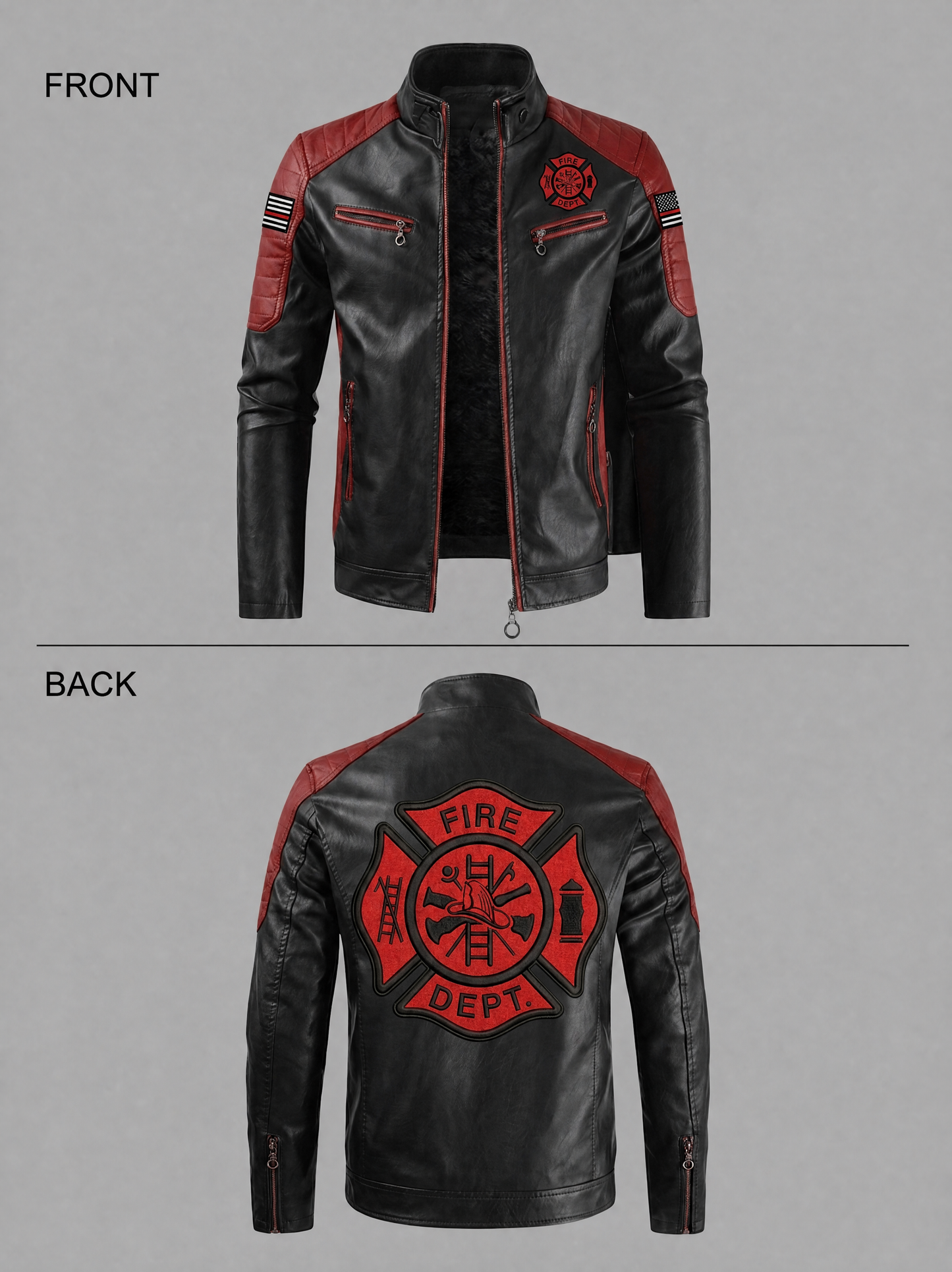 BriannaMakes Handmade Leather Firefighter Jacket